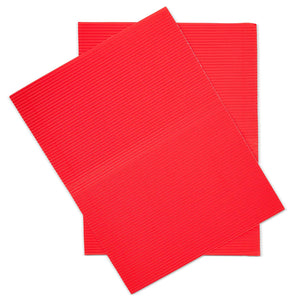 Corrugated Cardboard Paper Sheets (8.5 x 11 in, Red, 48 Pack