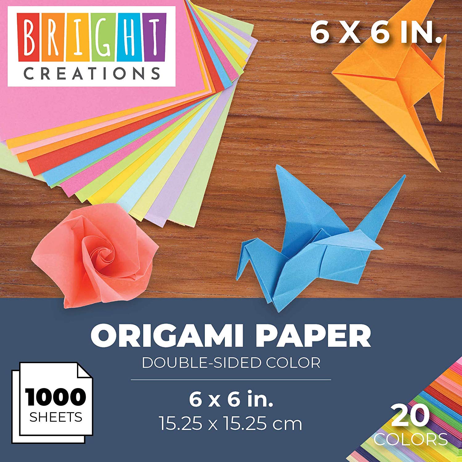 Origami Paper Double Side Light Blue 6x6 Inch for Art Craft 100 Sheet