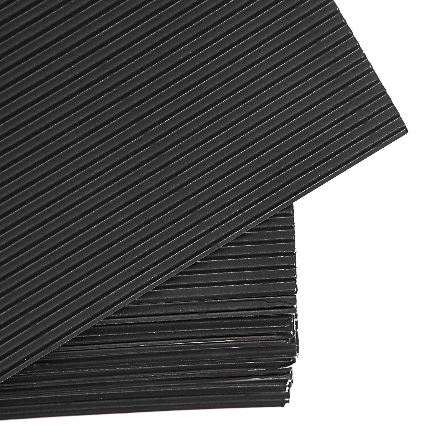 All Black Corrugated Cardboard Sheet - 16 x 16
