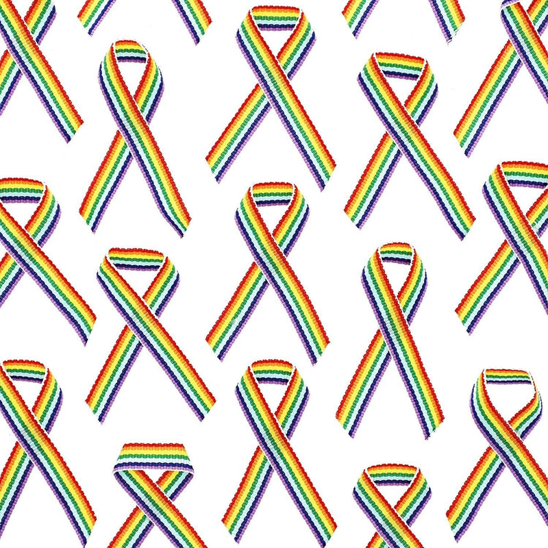 Gay Pride Rainbow Ribbons with Pins (1 x 2.5 Inches, 250 Pack)