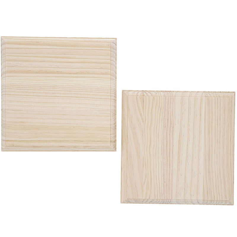 Wood Cutout for Crafts, Wooden Square (7 In, 2 Pack)