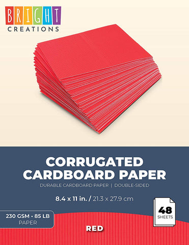 Corrugated Cardboard Paper Sheets (8.5 x 11 in, Hot Pink, 48-Pack