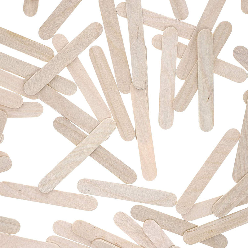 Mini Wood Popsicle Sticks for Crafts (0.4 x 2.5 Inches, 300 Pack)