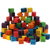 Blocks for Crafts, Colorful Wooden Cubes (6 Colors, 0.6 In, 100 Pieces)