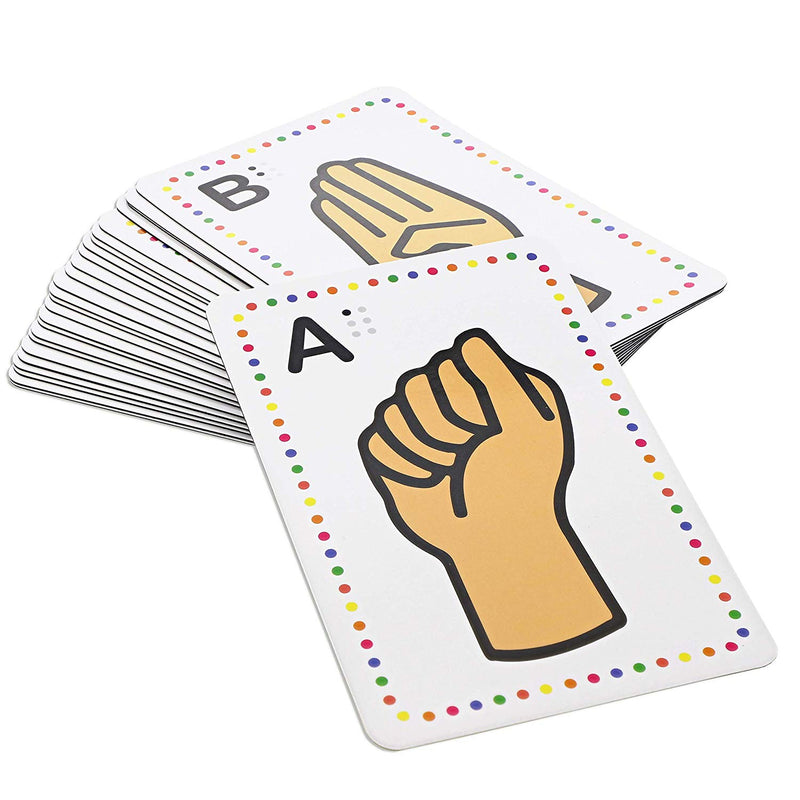 Sign Language Flash Cards, 26 Letters with Gestures