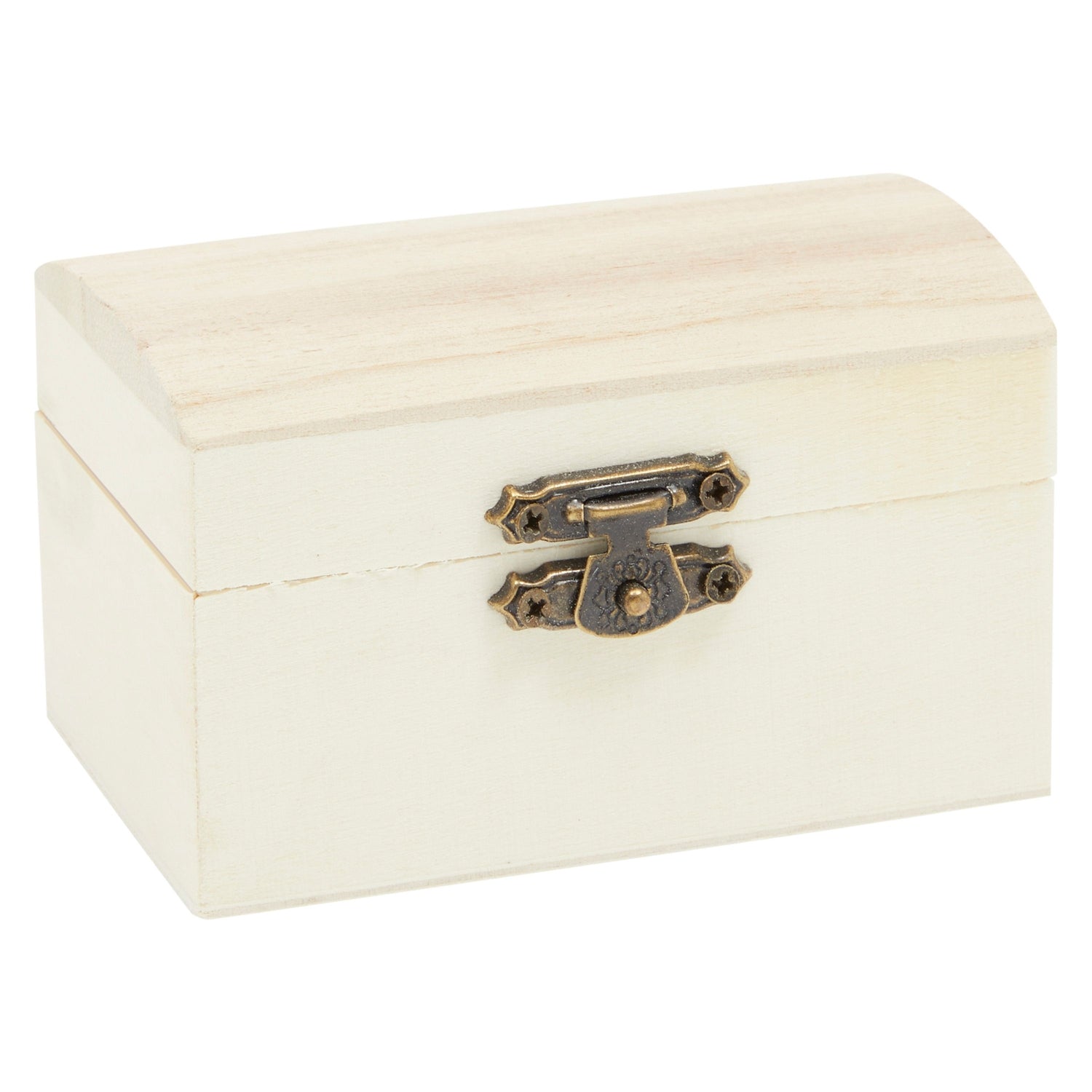 Bright Creations Unfinished Wood Treasure Chest Box with Lid