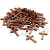 Bright Creations 50-Pack Mini Wooden Cross Keychains Bulk for Christian Party Favors, Easter Crafts, Necklace and Bracelet Charms for Jewelry Making (1.2x1.7 in)