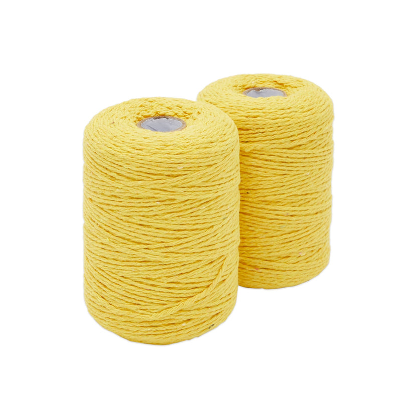 2mm Yellow Twine String for Crafts and Gift Wrapping (1300 ft, 2 Pack)