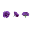 75 Pack Purple Flowers for Crafts, 2 Inch Stemless Silk Cloth Roses for Bridal Shower, Wedding Receptions, Faux Bouquets