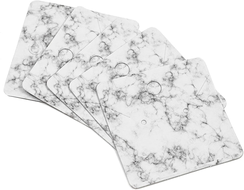Jewelry Display Cards in Marble Design (2 x 2 Inches, 300-Pack)