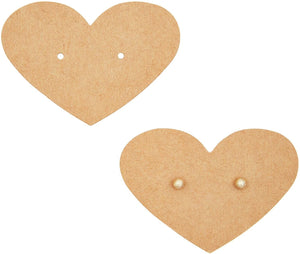 Earring Display Cards, Heart Shaped for Gifts, Retail, Valentine's Gifts (2.5 x 1.7 in, 300 Pack)