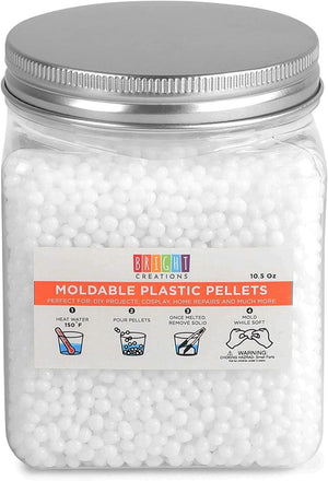 Meltable Thermoplastic Beads, White Pellets for DIY Crafts (10.5 oz)