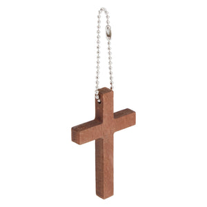 Bright Creations 50-Pack Mini Wooden Cross Keychains Bulk for Christian Party Favors, Easter Crafts, Necklace and Bracelet Charms for Jewelry Making (1.2x1.7 in)