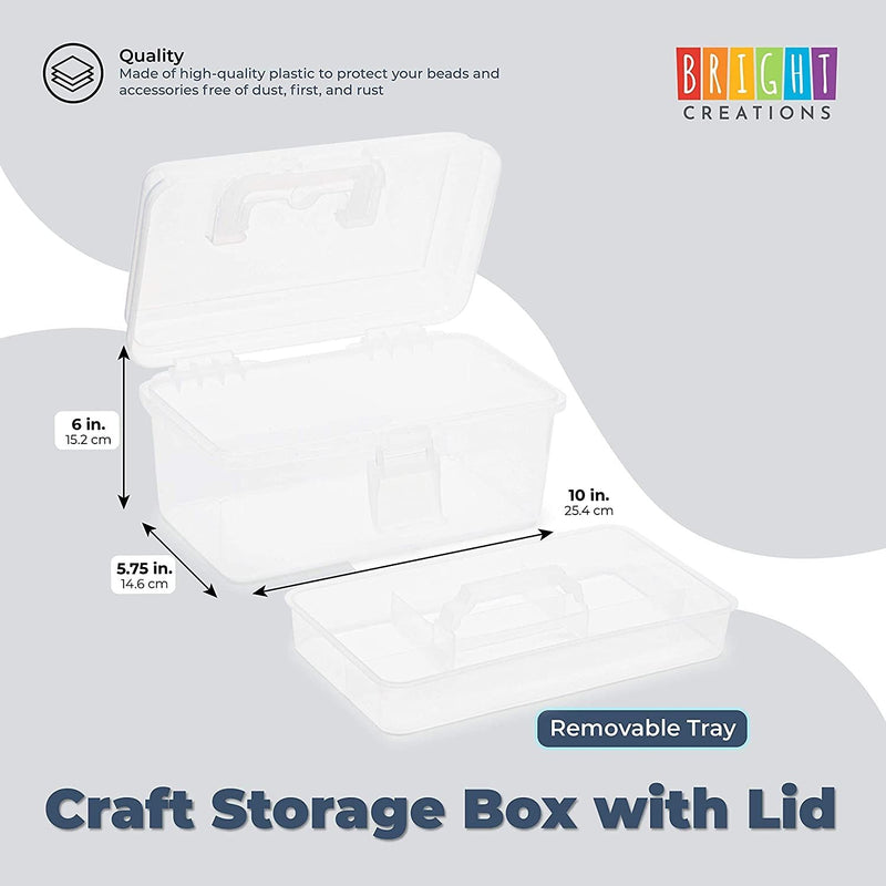 Plastic Craft Storage Box Swing Organizer with Lid and Removable