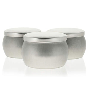 24 Pack Small 4 oz Candle Tins for Making Candles with Lids, Round Containers for DIY Crafts (Silver, 3 x 2 In)