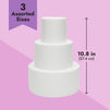 3 Piece Round Foam Cake Dummy Set for Decorating, Faux Cake in 3 Sizes for Birthday, Wedding Display (10.8 Inches Tall)