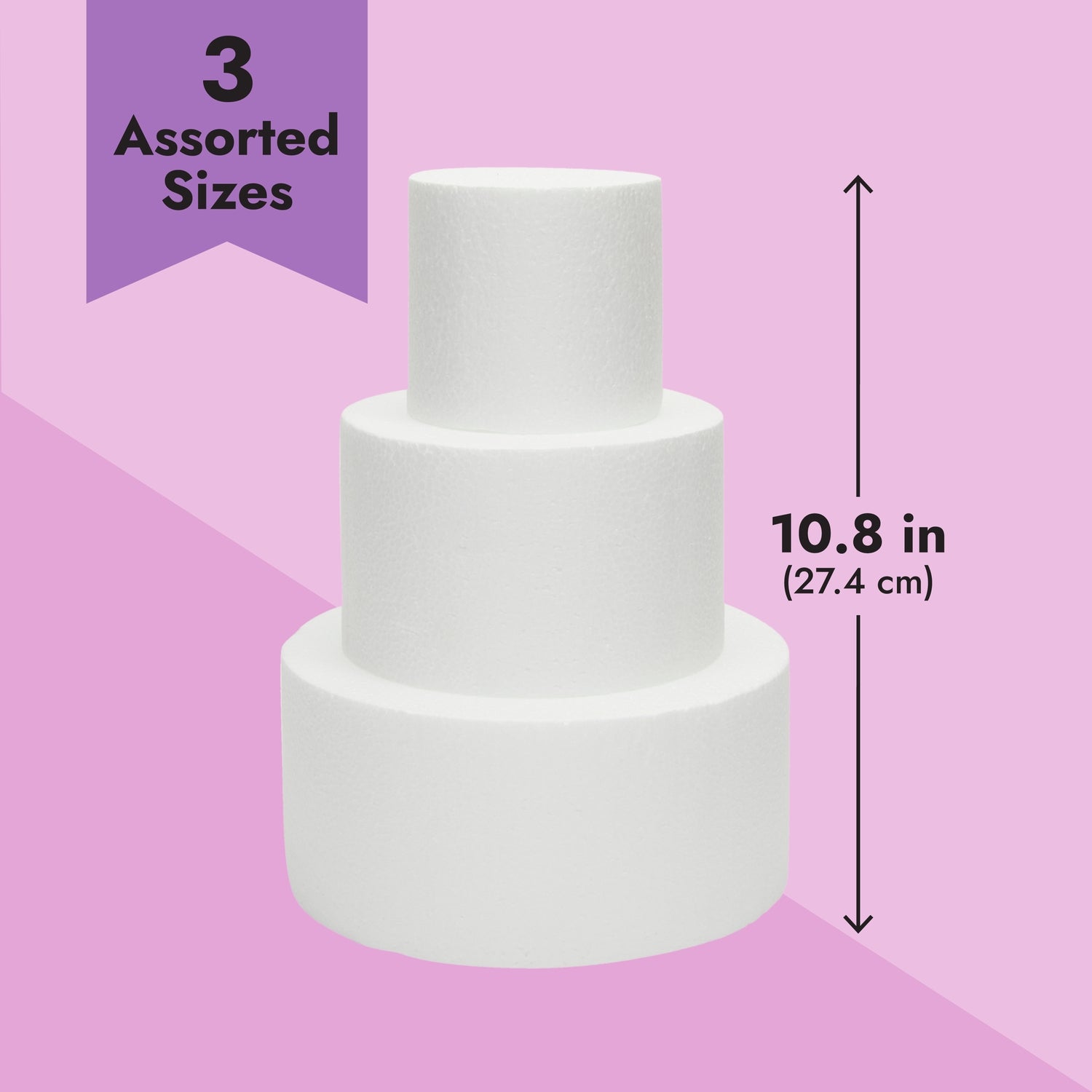 4 Tiers Foam Round Shape Mini Cake Dummy Set Foam for Crafts