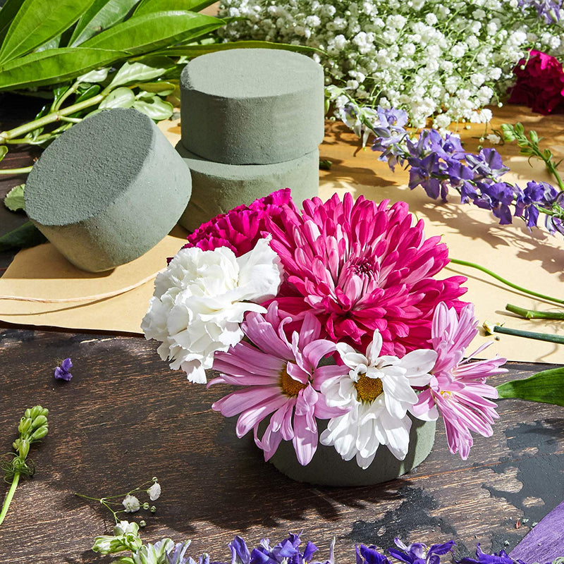 Floral Foam Cylinder for Fresh Flower Arrangements (3.75 x 1.8 in, 6-Pack)