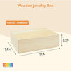 Unfinished Wooden Jewelry and DIY Crafts Storage Box (9 x 12 x 3.3 In)