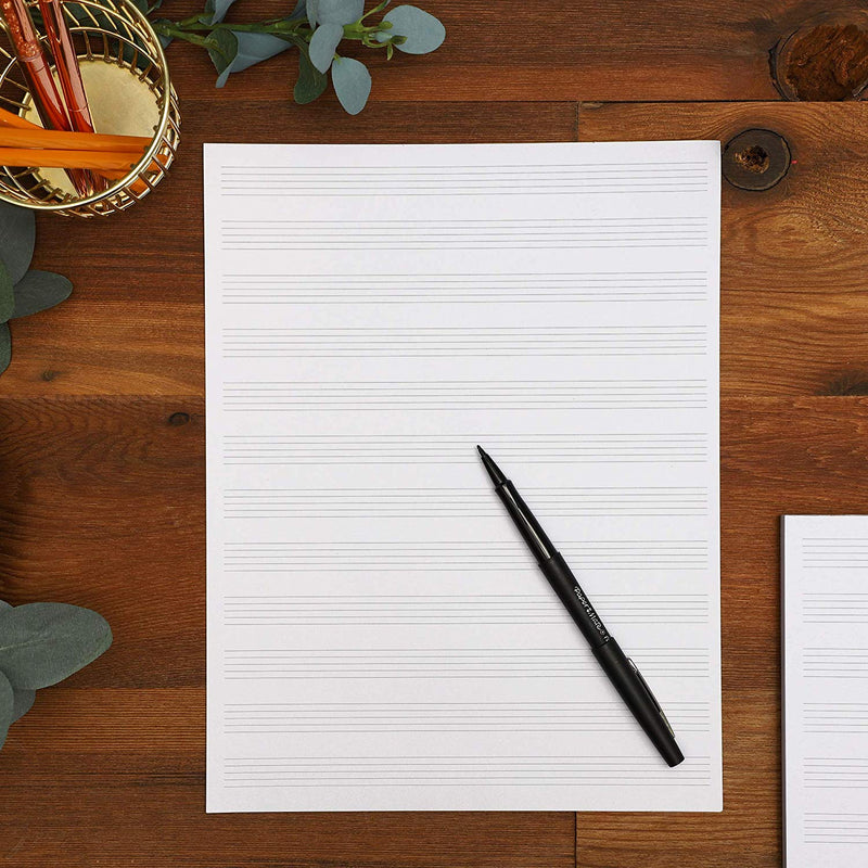 Blank Sheet Music Notebook Pad, Letter Size (8.5 x 11 in, 96