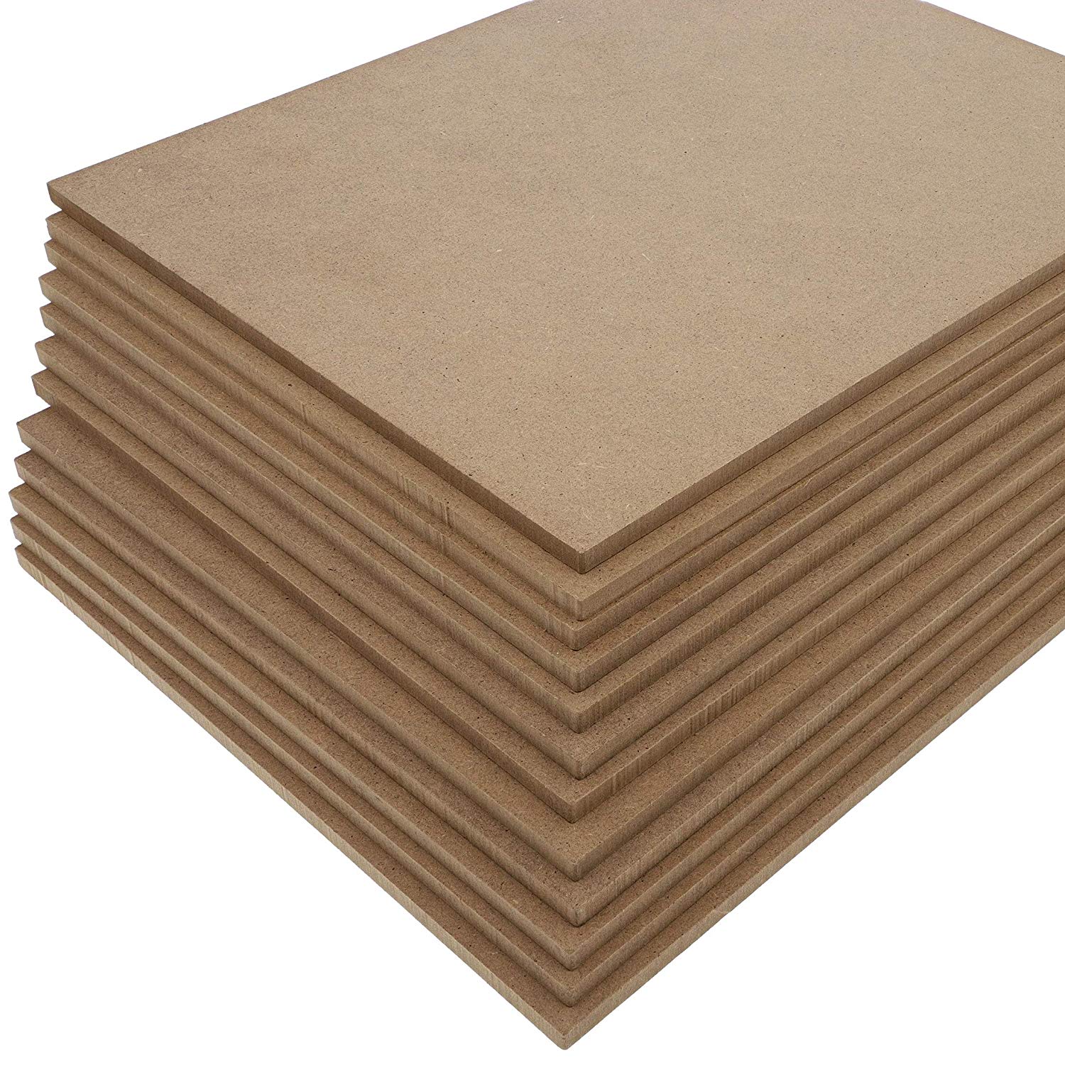 0.25 Thick Blank MDF Chipboard Sheets for Painting, Arts and Crafts (8 x 10 in, 12 Pack)