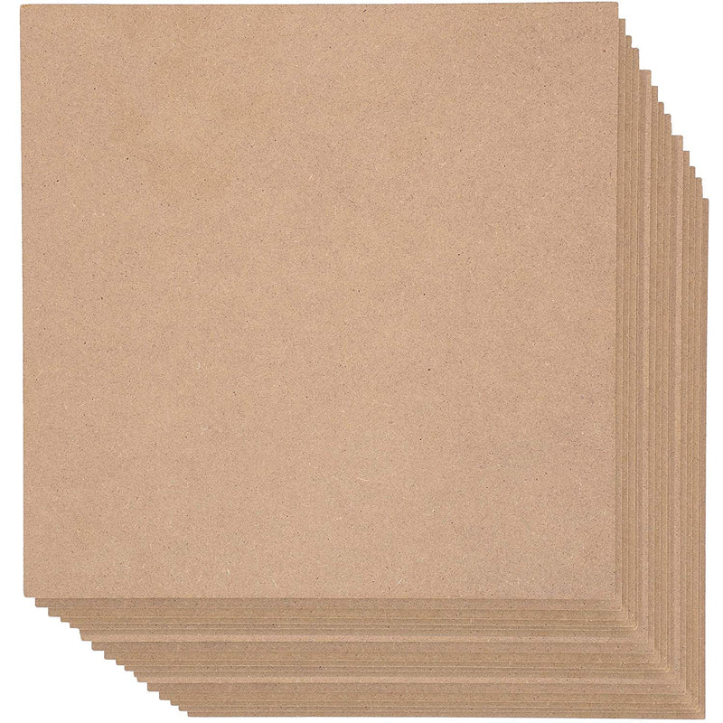 0.25 Thick Blank MDF Chipboard Sheets for Painting, Arts and Crafts (8 x 10 in, 12 Pack)