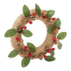 8 inch Wreath DIY Kit with 2 Craft Foam Rings, Burlap Ribbon, Berries, Pinecones (75 Pieces Set)