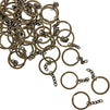 100 Pack Antique Bronze Split Keyrings with Chain Bulk 1.2" for Home Car Key Crafts