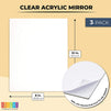 Acrylic Mirror Sheets, Shatter Resistant (3mm, 10 x 8 in, 3 Pack)