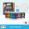 Acrylic Paint Set for Kids with Brushes and Palette (12 Colors, 18 Pieces)