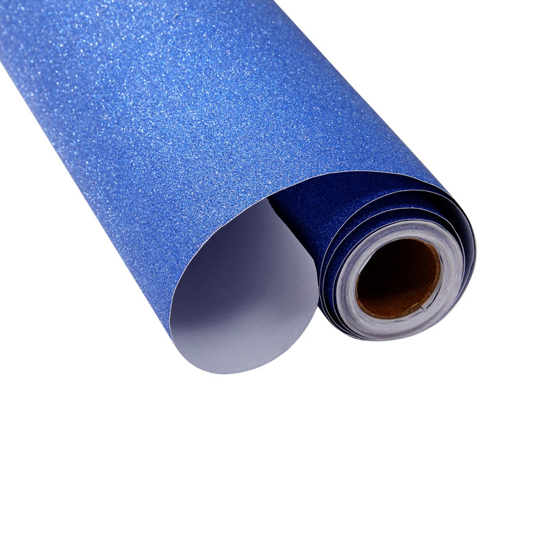 Blue Glitter Contact Paper Roll for DIY Crafts, Peel and Stick Art Decal for Scrapbooking (17.7 In x 16.5 Ft)