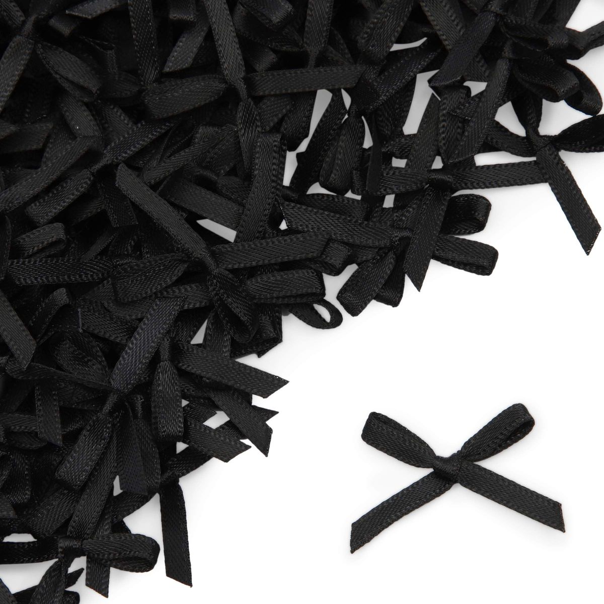 200 Pack Mini Black Satin Bows for Gift Wrapping, Self Adhesive Ribbons for  DIY Crafts, Scrapbooking, 1.5 in