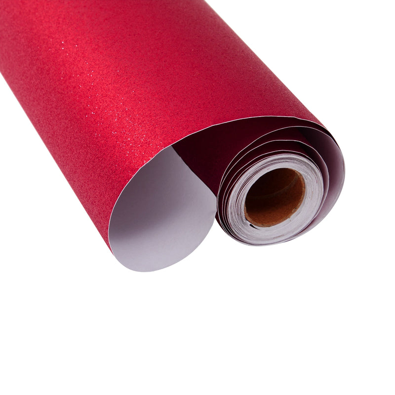 Red Glitter Contact Paper Roll for DIY Crafts, Peel and Stick Art Decal for Scrapbooking (17.7 In x 16.5 Ft)
