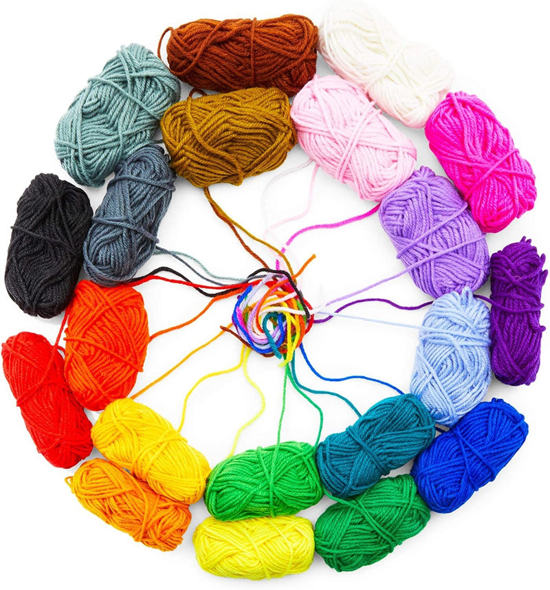 20 Pack Medium #4 Yarn for Crocheting, Acrylic Skein Kit, Knitting Crochet Supplies, 420 Yards