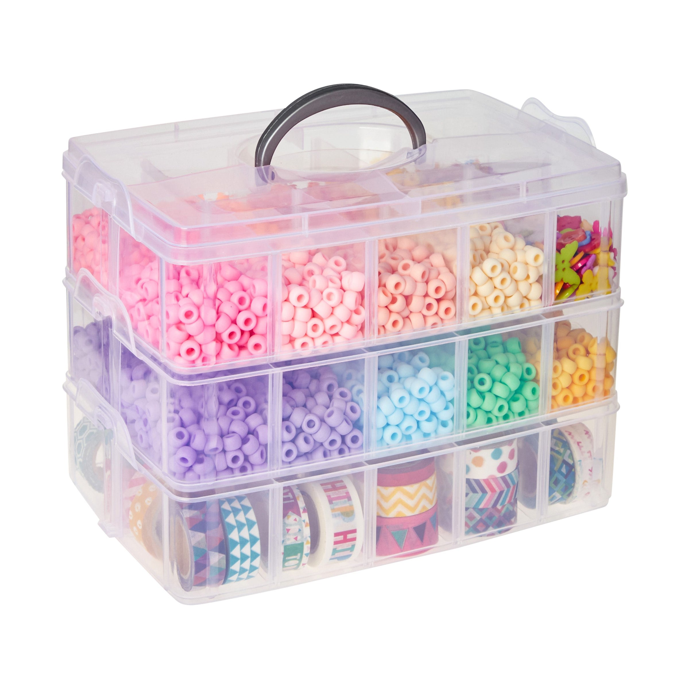 3-Tier Plastic Craft Storage Containers with 30 Compartments, 40 Stick –  BrightCreationsOfficial