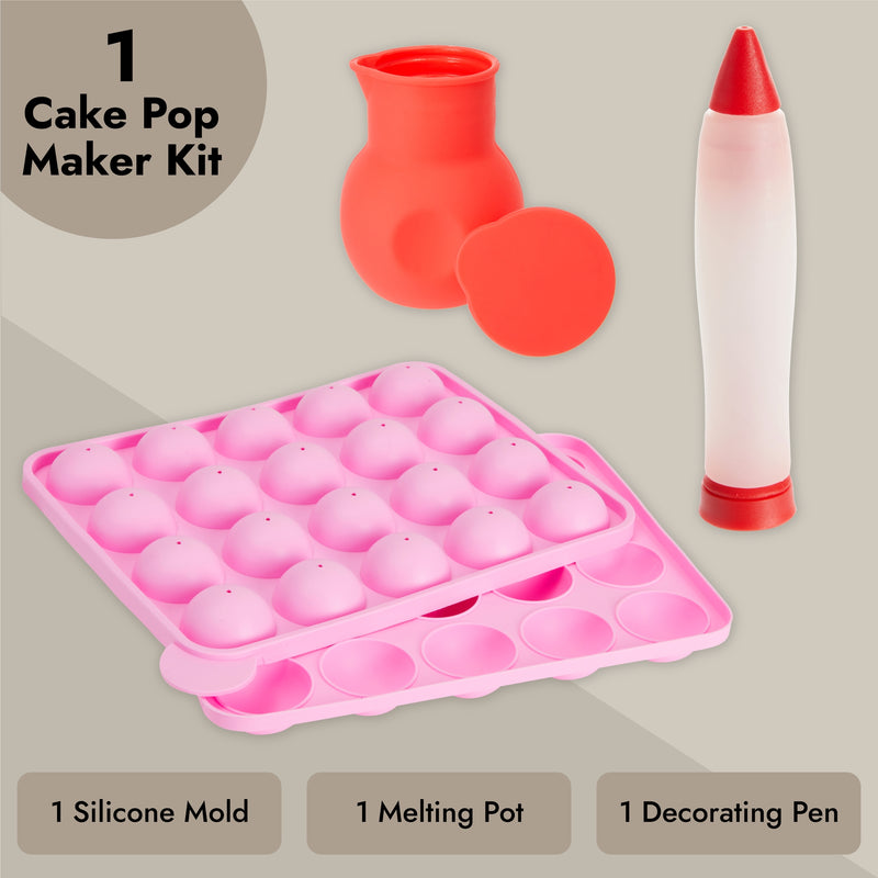 Cake Pop Maker Kit, Includes Melting Pot, Cake Pop Molds, Treat Bags, Twist Ties, Lollipop Sticks and Decorating Tools with 3-Tiered Dessert Stand (404 Total Pcs)