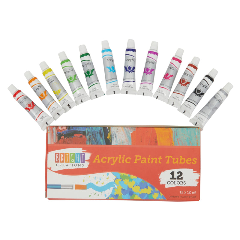 DIY Acrylic Paint Set with Palette Pad, Paints, Brushes, Art Knives (32 Pieces)