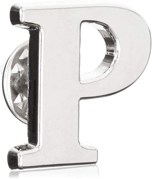 6 Pack Monogram Alphabet Letter P Brooch Pins, 0.8 inches Silver Initial Clothespins Lapel Pin Badge Collar for Men and Women Crafts, Custom Name, Accessories, Embellishment