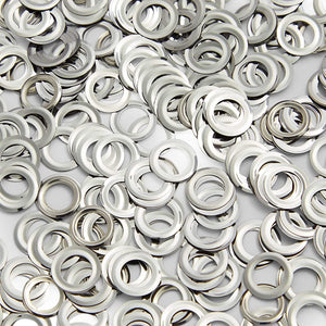 Silver Brass Grommets, Eyelet Rings (0.4 Inch, 300 Pieces)