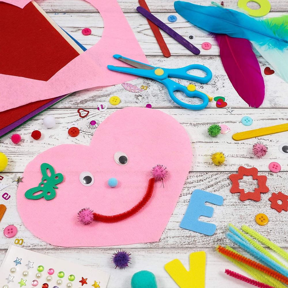 Kids Art Kit and Craft Supplies, 1000+ Pieces Foam, Pompoms