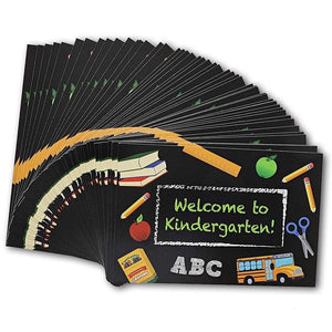 Welcome to Kindergarten Postcards for Students, First Day of Class (6x4 In, 60 Pack)
