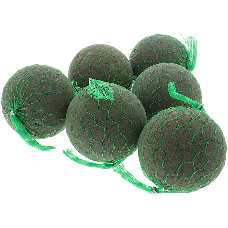 Bright Creations Netted Round Wet Foam Floral Spheres for Fresh Flowers (6 Pack)