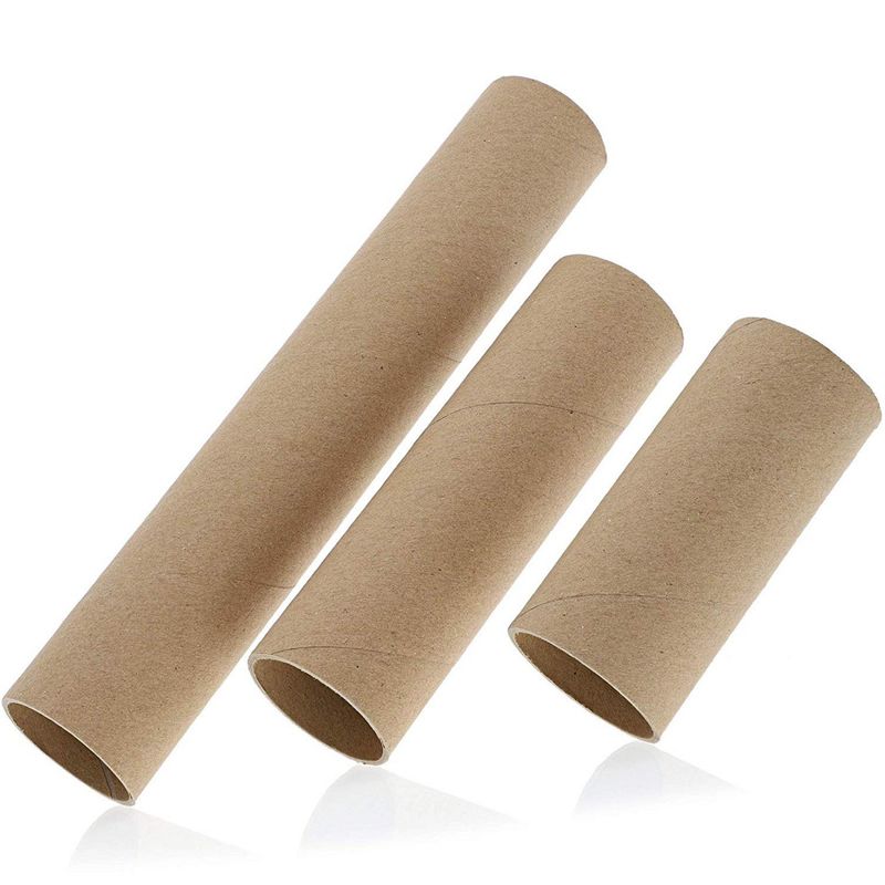 24 Pack White Cardboard Tubes for Crafts, Classroom Art Projects, 3 Sizes