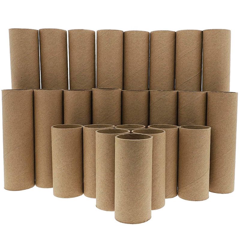 24 Pack Cardboard Tubes for Crafts, Classroom Projects, 3 Sizes