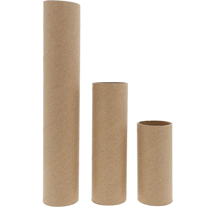 Brown Cardboard Tubes for Crafts, DIY Craft Paper Rolls in 3 Sizes (24 Pk)