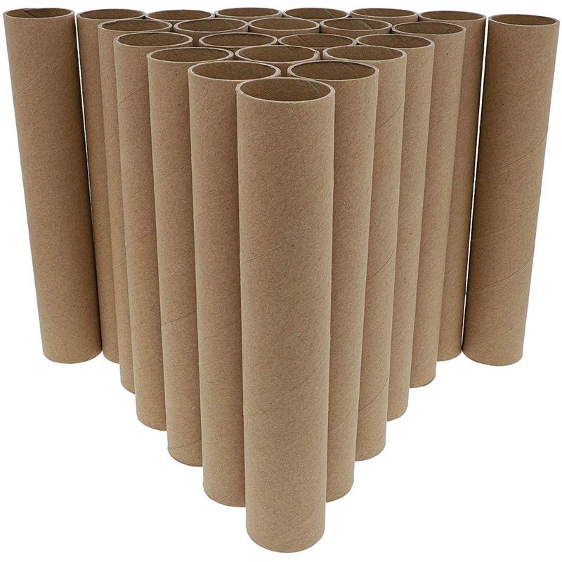 Brown Cardboard Tubes for Crafts (1.8 x 10 In, 24 Pack)