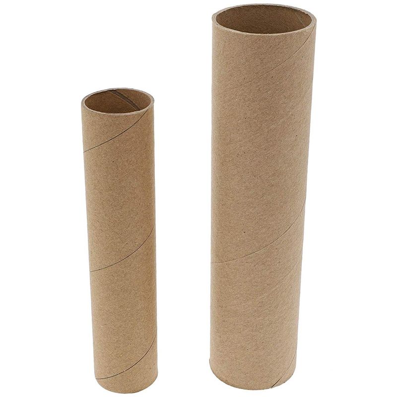 Bright Creations 50 Pack Brown Cardboard Paper Tube Rolls for Crafts, 2 Sizes