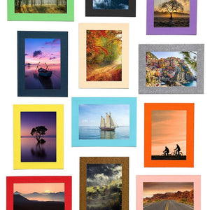 Bright Creations 30-Pack 6.5 x 8.5 Inch Picture Matted Frame Boards for 5x7 Photos, Assorted Colors