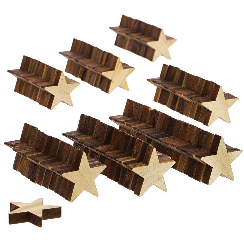 Bright Creations 100-Pack Unfinished Wood Star Cutout Pieces for DIY Crafts, 1 Inch