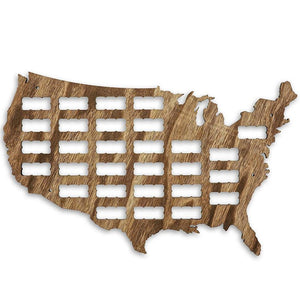 Bright Creations USA Wood Wine Cork Holder Board Map for Wall Decor, Dark Brown, 20 x 12 Inches